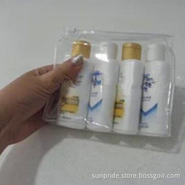 Clear Promotional PVC/EVA Cosmetic Bag, Available in Transparent, Measures 14 x 12cm, Have in Stock
